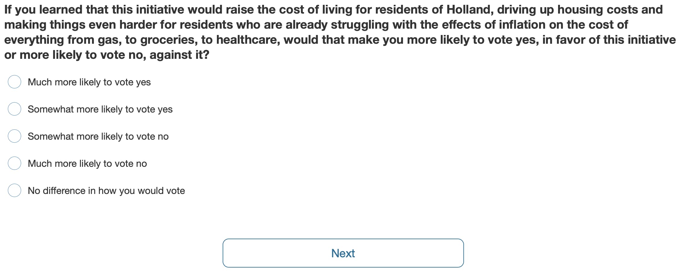 Poll question screenshot